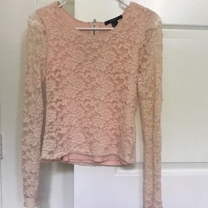 Long sleeve floral lace shirt